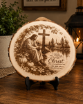 Jesus “I Can Do All Things Through Christ” Laser Engraved Wood Slice – Philippians 4:13