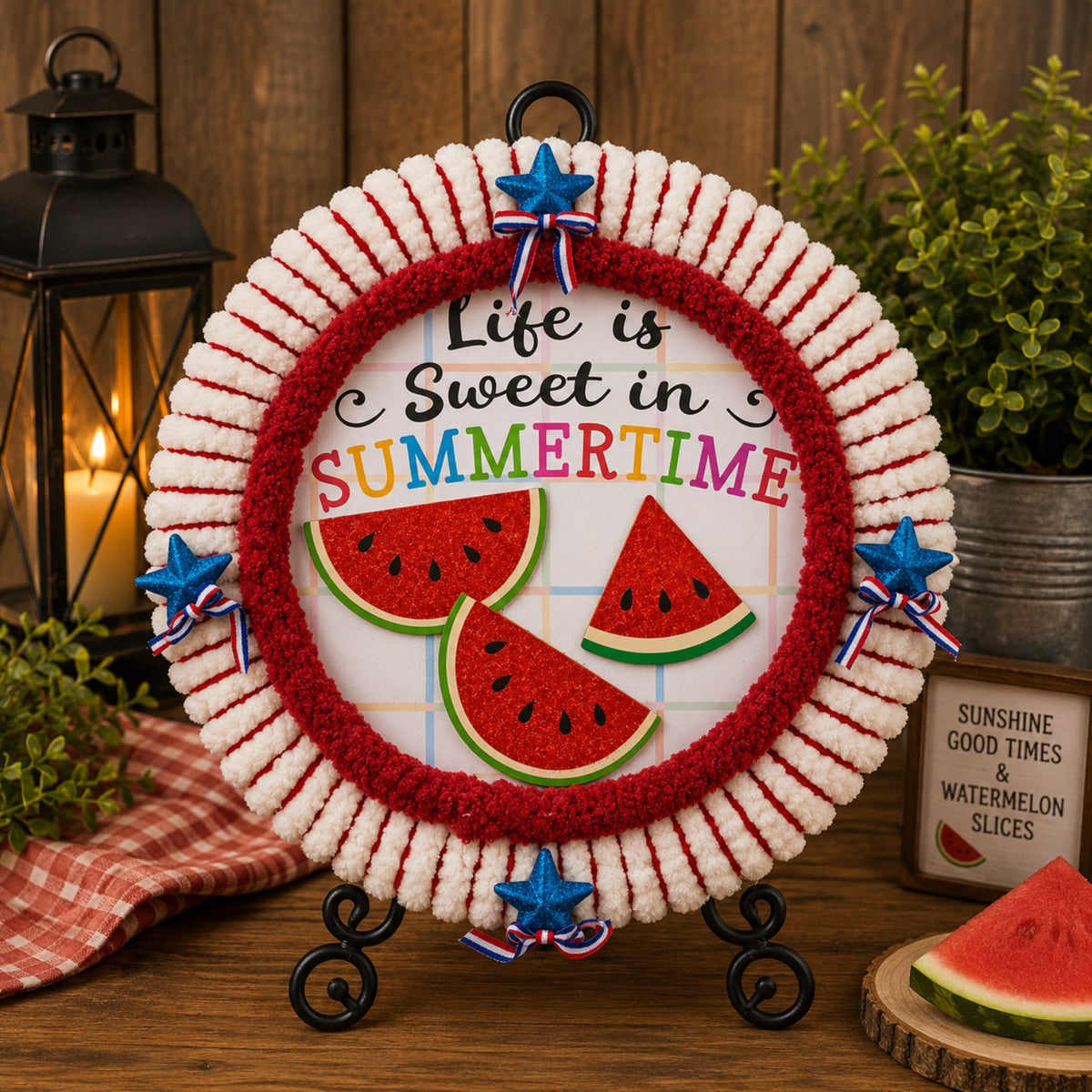 Life Is Sweet in Summertime Watermelon Wreath