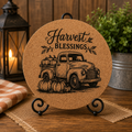 Harvest Blessings Engraved Cork Fall Decor