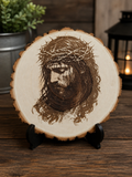Jesus Crown of Thorns – Laser Engraved Wood Slice