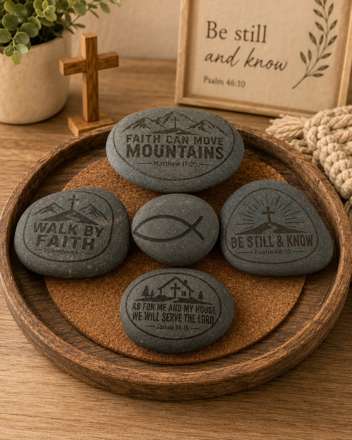 Christian Faith Engraved Stones
